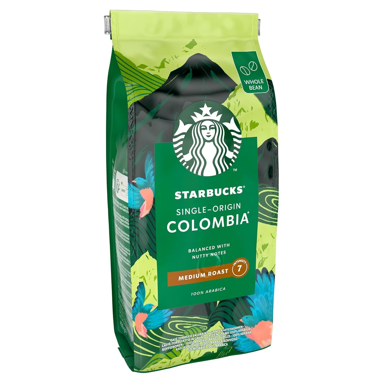 STARBUCKS Single Origin Colombia kaffe, medelrostat, hela bönor 450 g (förpackning med 4)