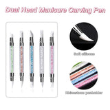 Qufiiry 5PCS Silikon Nagel Pinsel, Gel Schnitzen Pinsel, Silikon-Modellier Pinsel Set, Doppel Köpfe DIY Maniküre Werkzeug