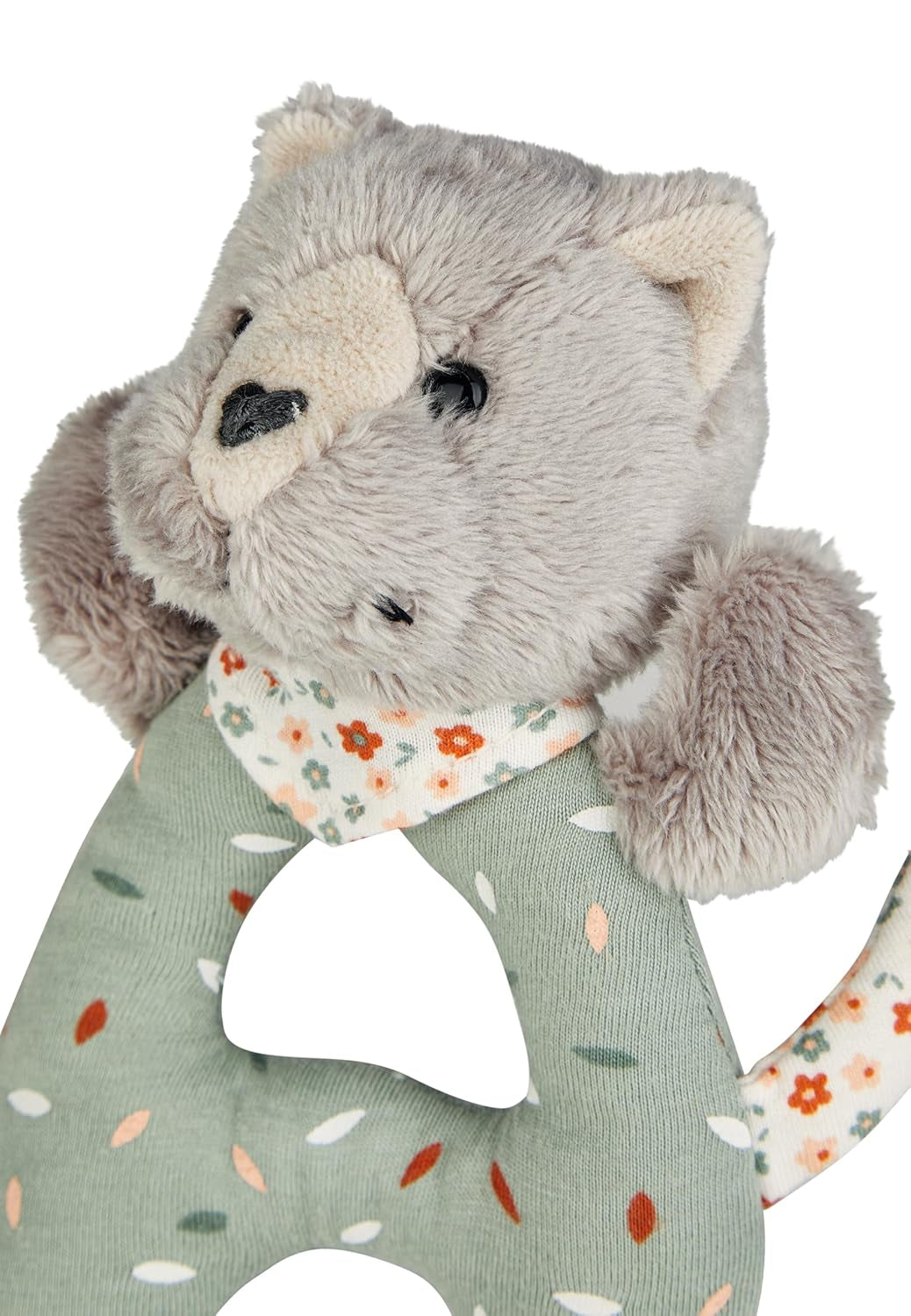 Lilly Cat Sterntaler Catch Toy - Motoraktivitetsleksak för skallra, beröring och lek - Plyschleksak för spädbarn och barn med skallra som lojal vän - Grå mjukt tyg babyleksak Bebe Naty Shop Toys