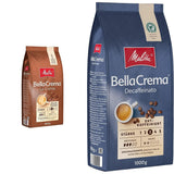 Melitta BellaCrema La Crema kaffebönor 1kg och BellaCrema Decaffeinato koffeinfria kaffebönor 1kg