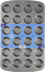 CSB111 Antihaftbeschichtete Mini-Muffinform Mit 24 Löchern Aus Karbonstahl, Edelstahl, Silver, 39,4 X 24,6 X 2,1 Cm Formar och brickor för bakning Naty Shop