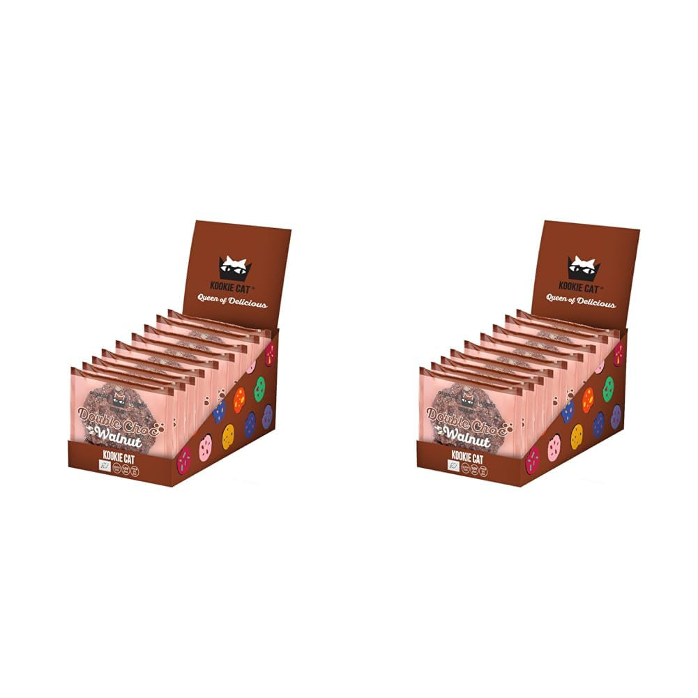 Dubbelnötchoklad - Vegansk, glutenfri, sojafri, ekologiska cashew- och havrekakor - 12 x 50 g multipack (förpackning med 2)