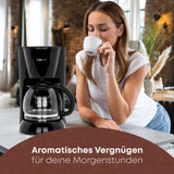 Clatronic® espressomaskin | Automatisk espressomaskin för 12-14 koppar (ca 1,5 liter) | Espressomaskin med filter och anti-droppsystem | 900W | Espressor KA 3473 Svart