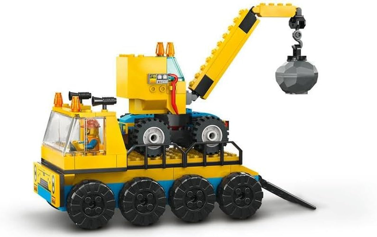 LEGO 60391 City Construction Vehicles and Wrecking Ball Kran, grävmaskin, dumper och transportfordonsleksak, pedagogisk leksak för barn 4 år och uppåt Byggset Besuche den LEGO-Store