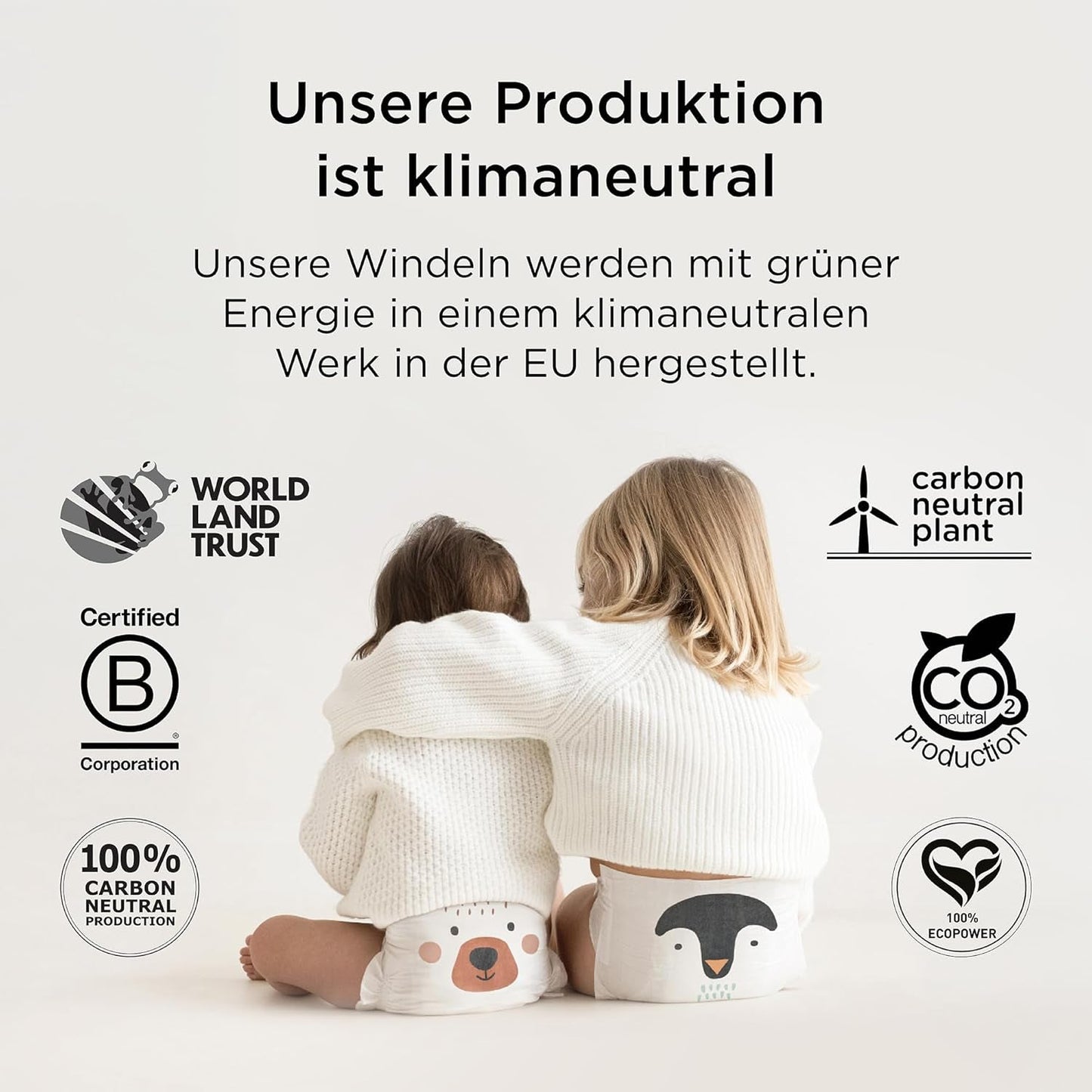Kit & Kin Premium blöjor, storlek 4 (9-14 kg), 128 antal, växtbaserade och allergivänliga, tillförlitligt läckskydd, vegan och grymhetsfri