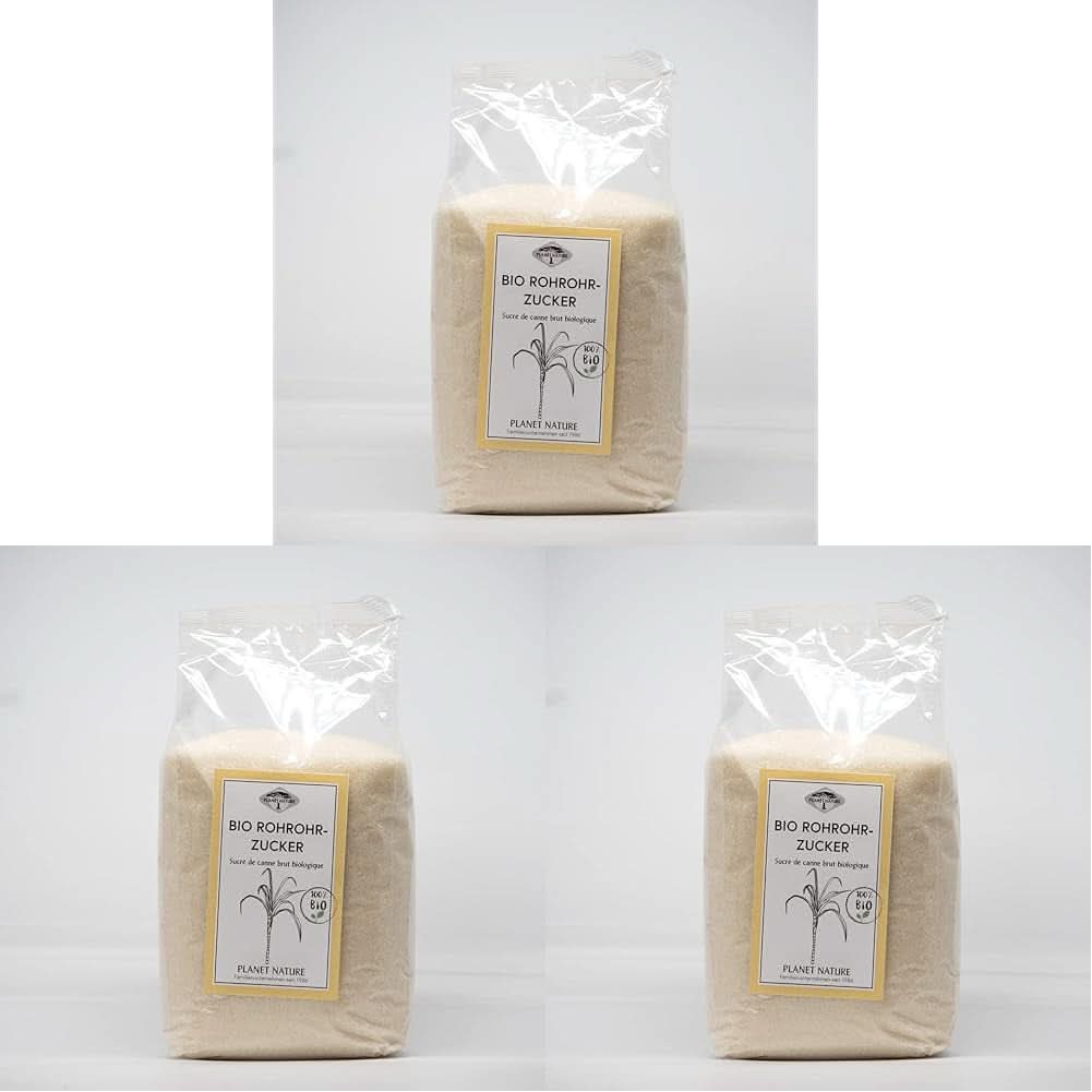 Rå ekologiskt rörsocker, 1 kg sötningsmedel Naty Shop 3 x 500 gram