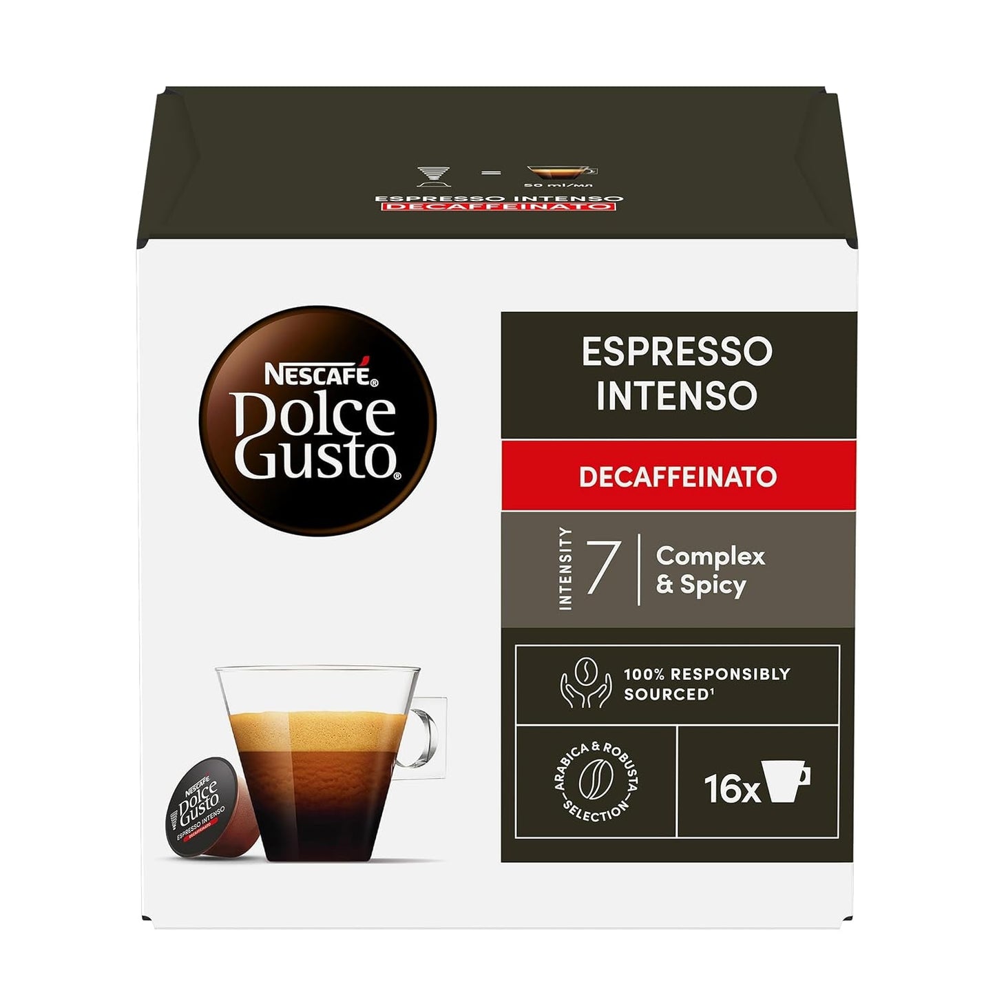 Nescafé Dolce Gusto Café Dolce Gusto Espresso Intenso Desc. | Nestle Pack 3 Kisten Mit 18 Kapseln,Die Jewells 16 Einheit(3er Pack)