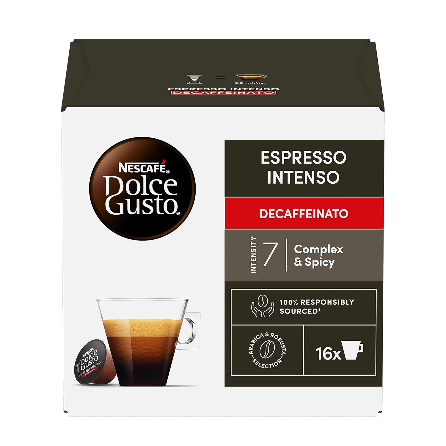 Nescafé Dolce Gusto Café Dolce Gusto Espresso Intenso Desc. | Nestle Pack 3 Kisten Mit 18 Kapseln,Die Jewells 16 Einheit(3er Pack)