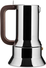 Alessi 9090/6 Espresso med 6 koppar för induktion, rostfritt stål, silver, 15,5 x 13,5 x 27 cm