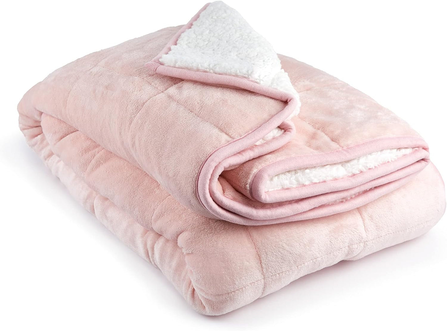 Emma Barclay Weighted Sherpa filt, 127 X 152 cm, Blush Pink Emma Barclay sängar och filtar Blush rosa 50X60" (127X152Cm)