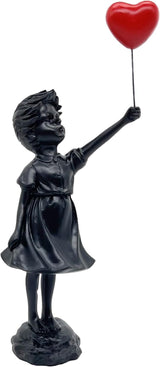 Söt ballongflicka Hartsskulptur Heminredning Staty Banksy Röd Hjärta Flicka Ballongfigur Modern konst Skulptur För bord Hylla Dekor Statyer & skulpturer Naty Shop Qiqiunv95