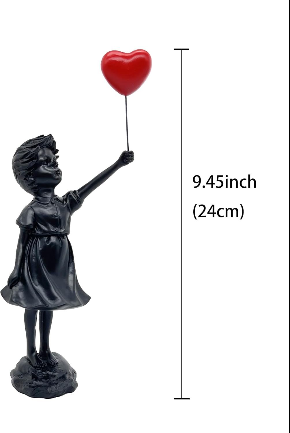 Söt ballongflicka Hartsskulptur Heminredning Staty Banksy Rött hjärta Girl Ballongfigur Modern konst Skulptur för bordshylla Dekor Statyer & skulpturer Naty Shop