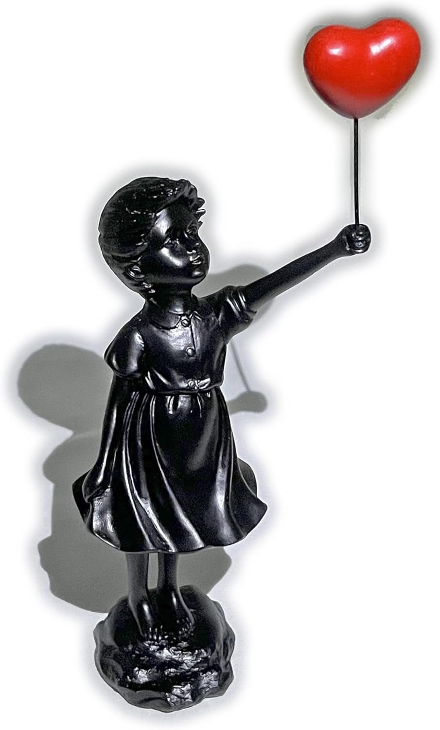 Söt ballongflicka Hartsskulptur Heminredning Staty Banksy Rött hjärta Girl Ballongfigur Modern konst Skulptur för bordshylla Dekor Statyer & skulpturer Naty Shop