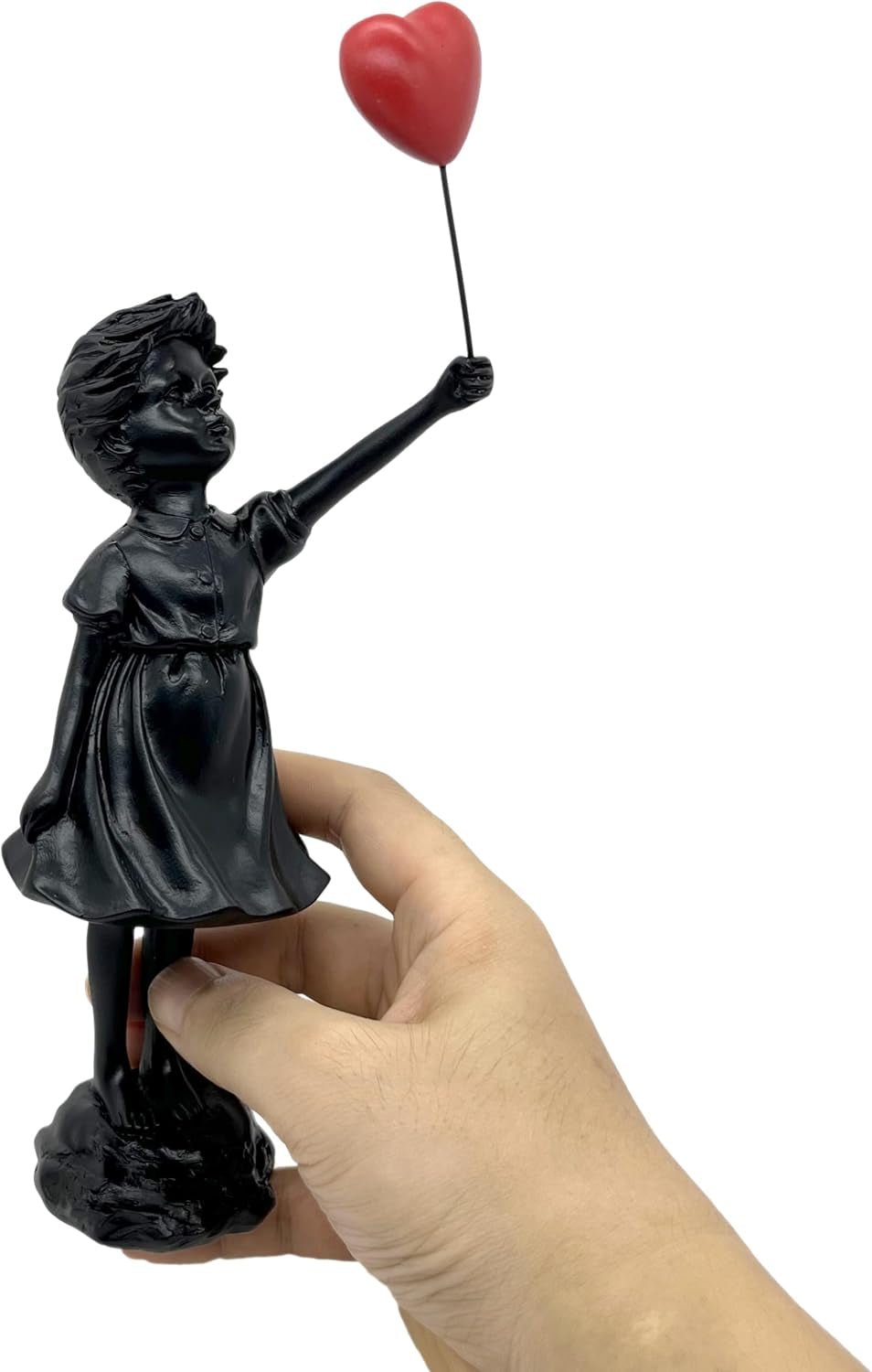 Söt ballongflicka Hartsskulptur Heminredning Staty Banksy Rött hjärta Girl Ballongfigur Modern konst Skulptur för bordshylla Dekor Statyer & skulpturer Naty Shop
