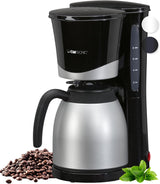 Clatronic® kaffebryggare med termos | för 8-10 koppar kaffe | utan temperaturförlust | kaffebryggare med filter | 1 liter | Espresso | Filterkaffebryggare med termos | KA 3327 svart