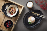 CreaTable, 22139, PIETRA-serien, 4-delat servisset för 4, porslinstallrikar, diskmaskins- och mikrovågssäkert, tillverkat i Europa