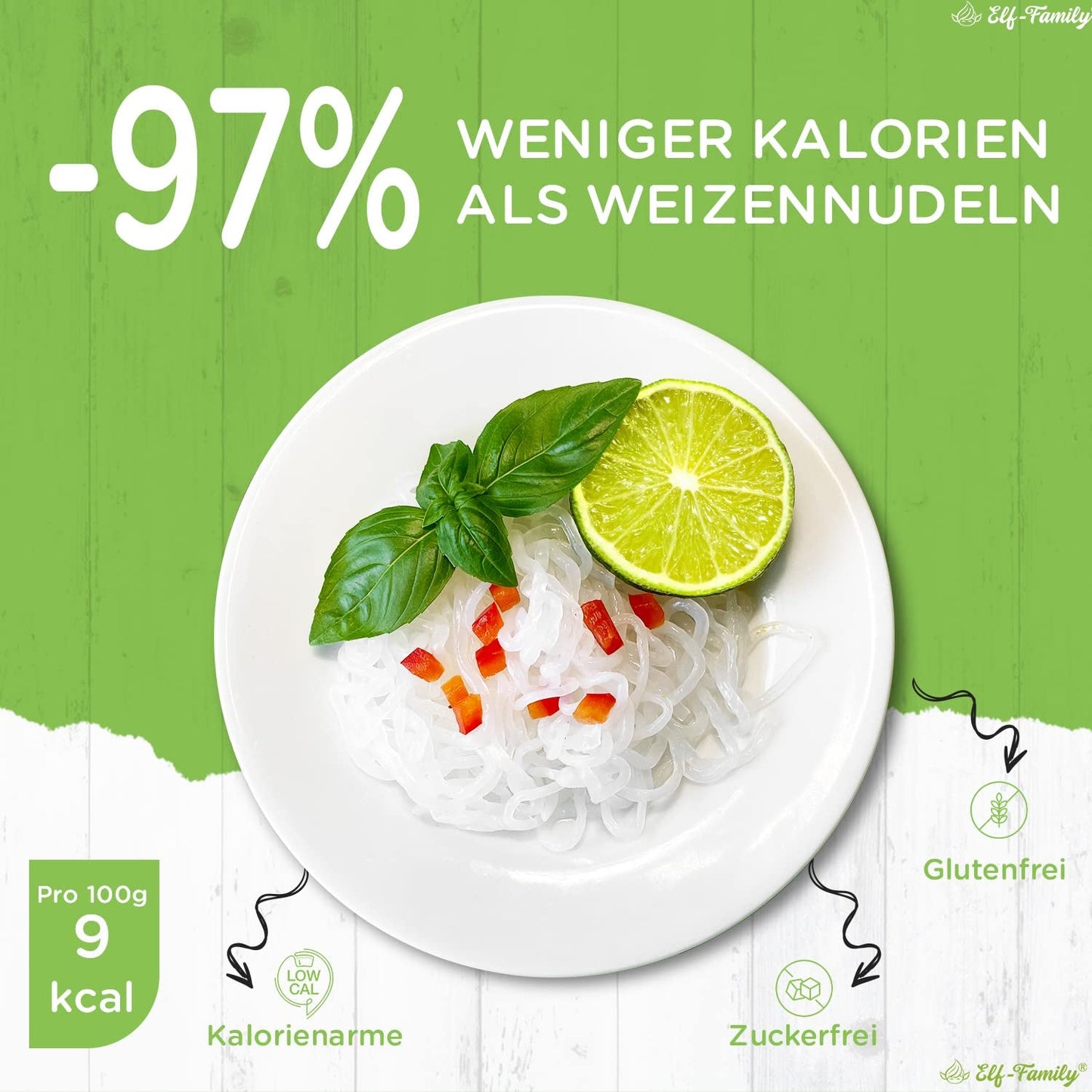 Elf-Family 270g x6er Box(12-pack) Bio Konjak Nudeln Ultra Low Carb Shirataki Nudeln Vegan Glutenfrei-Instant Nudeln ohne kohlenhydrate/Keto/Kalorienarme/Fettfrei/Zuckerfrei -Spaghetti MHD: 12/11/2026