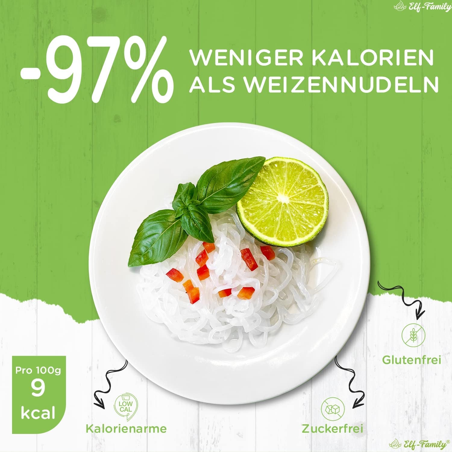 Elf-Family 270g x6er Box(12-pack) Bio Konjak Nudeln Ultra Low Carb Shirataki Nudeln Vegan Glutenfrei-Instant Nudeln ohne kohlenhydrate/Keto/Kalorienarme/Fettfrei/Zuckerfrei -Spaghetti MHD: 12/11/2026