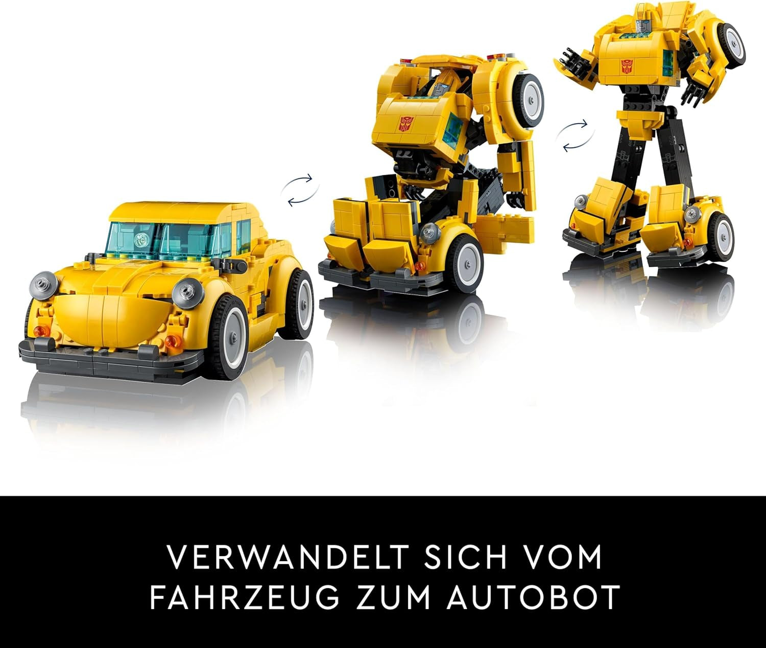 LEGO Icons Transformers Bumblebee, Vuxen samlarrobot Actionfigur, Filmbyggsats för science fiction-fans, Kan förvandlas till en bil, Äventyrsleksak 10338 Byggset Besuche den LEGO-Store