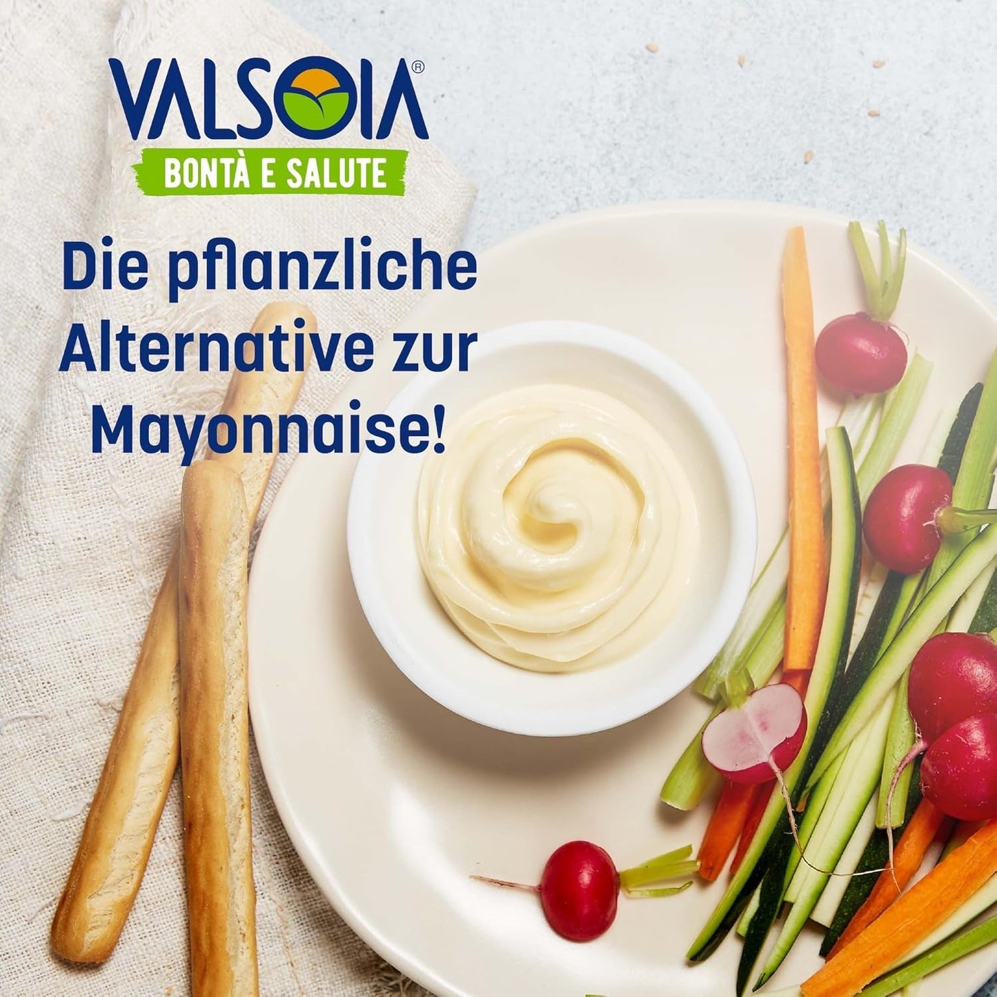 Äggfri sojaväxtbaserad majonnäs, idealisk för veganer och vegetarianer, mångsidig i köket, 4 x 150 ml
