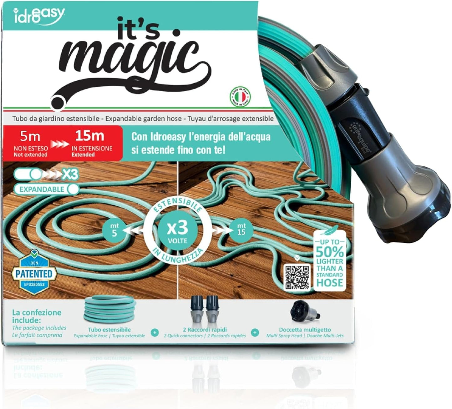 Magic Soft Smart 22,5 meter - Trädgårdsbevattningsrör, Antiknut, Anti-twist, Vattenslang