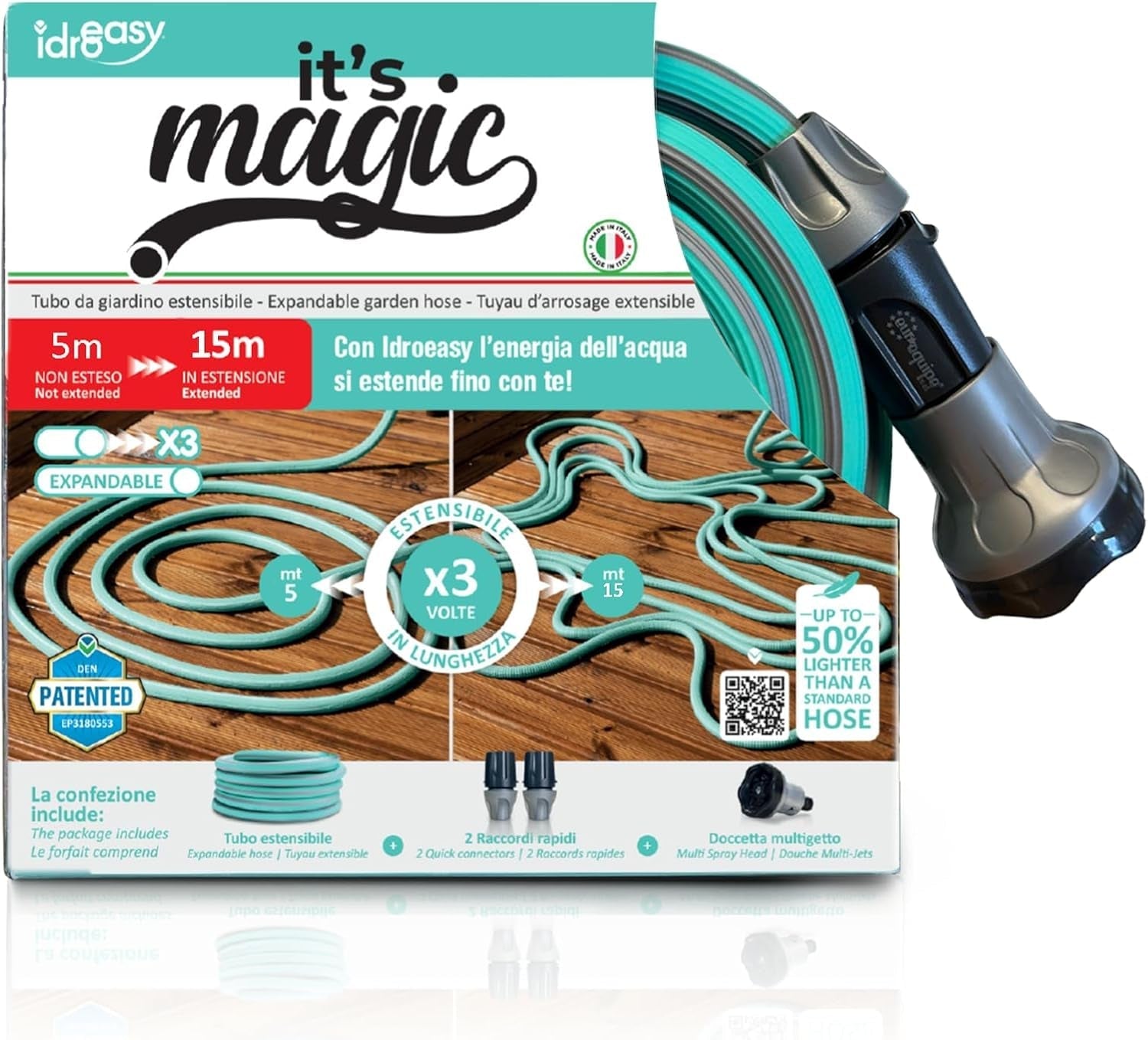Magic Soft Smart 22,5 meter - Trädgårdsbevattningsrör, Antiknut, Anti-twist, Vattenslang