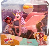 Simba 109480092 - Mia and Me Unicorn Kyara, med rörliga vingar, hårspännen och stylingborste, 20 cm, 3+, rosa
