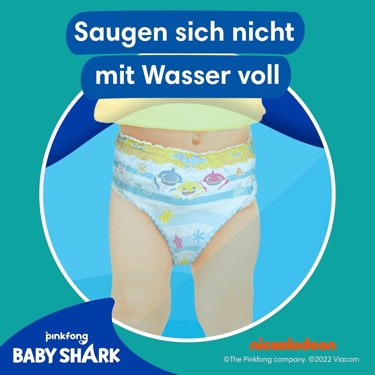 Pampers storlek 5-6 Splashers Baby Shark Limited Edition 10-pack engångsbadblöjor för säkert vattenskydd