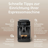 PHILIPS automatisk espressomaskin 2200-serien - 2 kaffespecialiteter, pekskärm, klassisk mjölkskummare, keramisk kvarn, mattsvart (EP2220/10)
