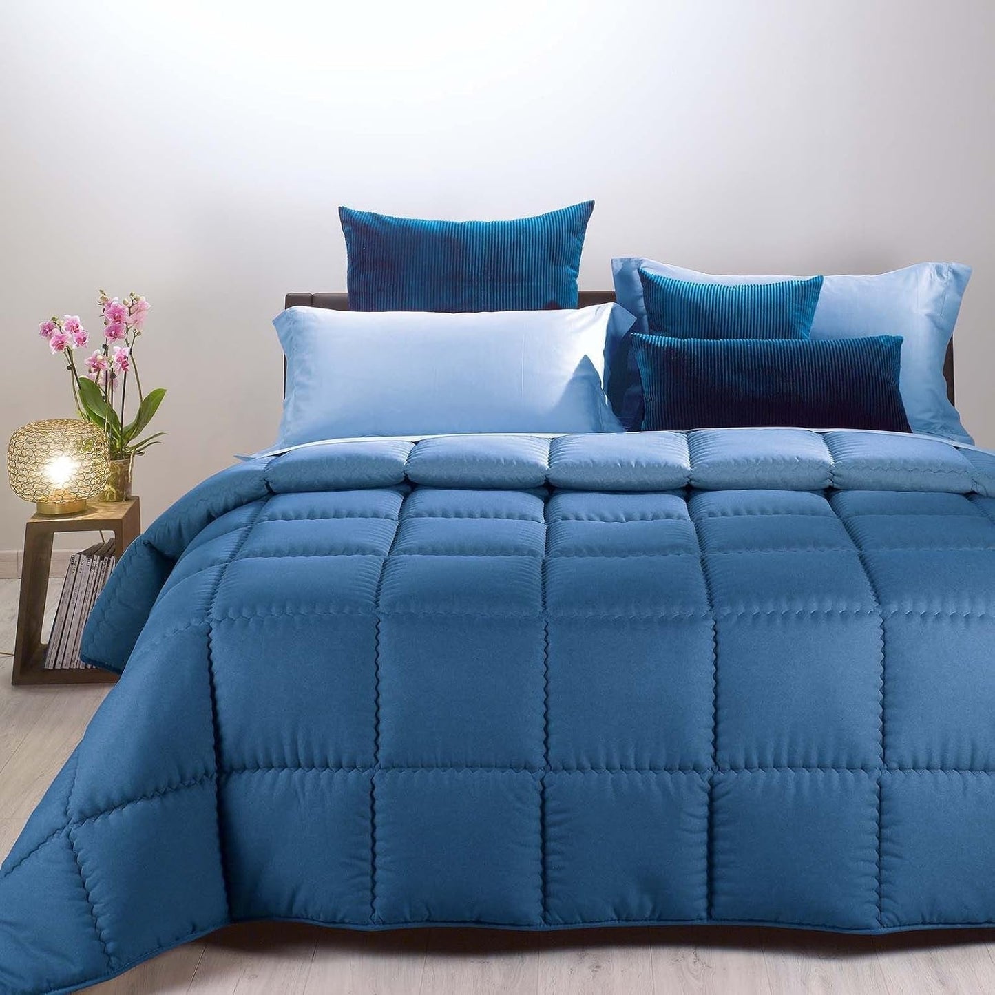 Caleffi påslakan för dubbelsäng Modern Double Blue - Dubbelsäng (260 X 265 Cm) Täcken och täcken Naty Shop Blue