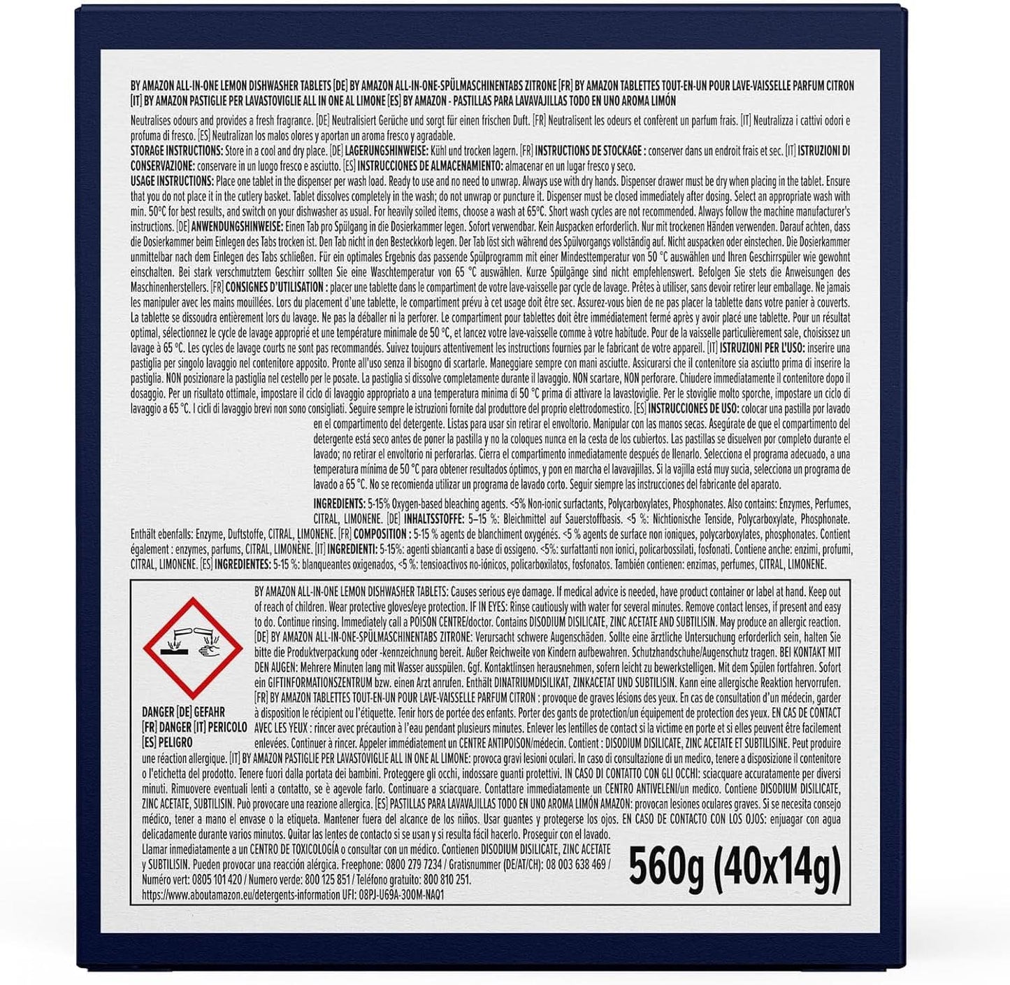 Allt-i-ett diskmaskinstabletter, citron, 40 tabletter Naty Shop Köksdiskmedel