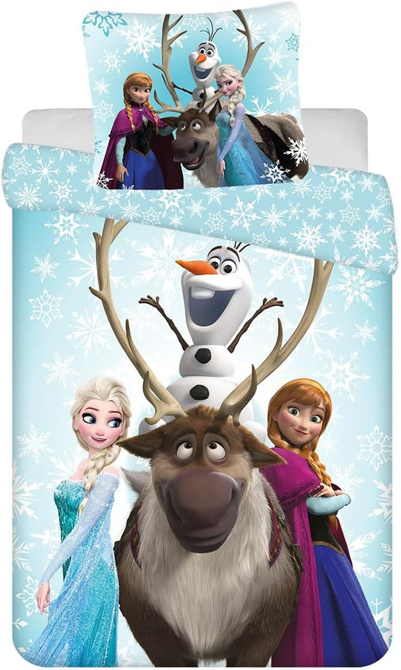 Disney Frozen Snowflakes, barnsängkläder, 100 % bomull Sänglinne - barn Naty Shop Standardtitel