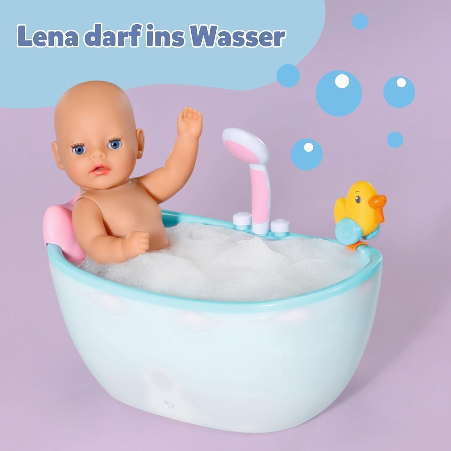 Baby Born Lena babydocka (Girl) - 36 cm - 7 funktioner inklusive tillbehör och madrass - Fungerar helt utan batterier - Passar små barn från 1 år