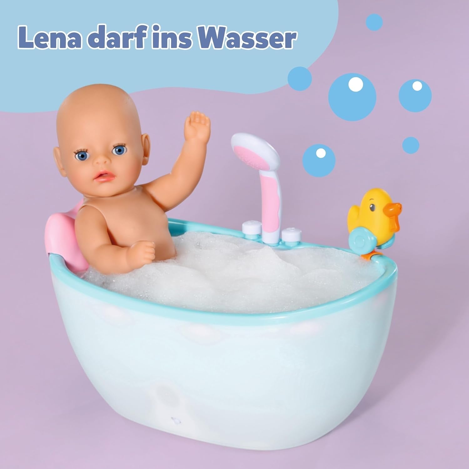Baby Born Lena babydocka (Girl) - 36 cm - 7 funktioner inklusive tillbehör och madrass - Fungerar helt utan batterier - Passar små barn från 1 år