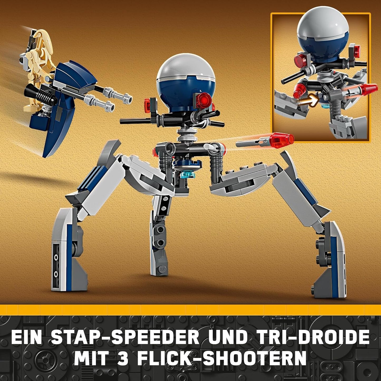 LEGO Star Wars 75372 Clone Trooper & Battle Droid Battle Pack, inkl. 4 minifigurer, 5 droider och speedermotorcykel med shooter - Byggleksak för pojkar och flickor i åldern 7+ Byggset Besuche den LEGO-Store