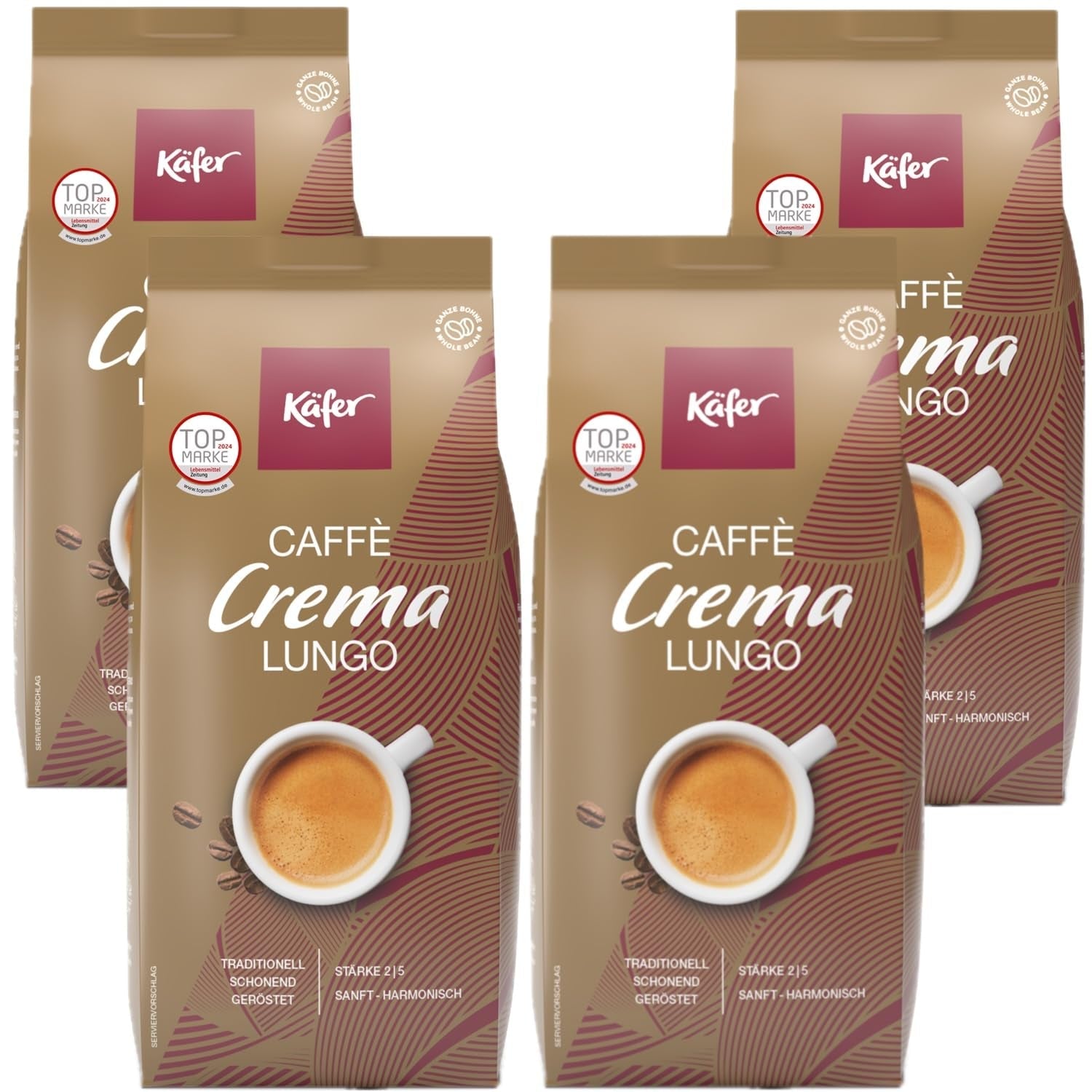 Käfer Caffè Crema, 1000g, hela bönor, 4 st
