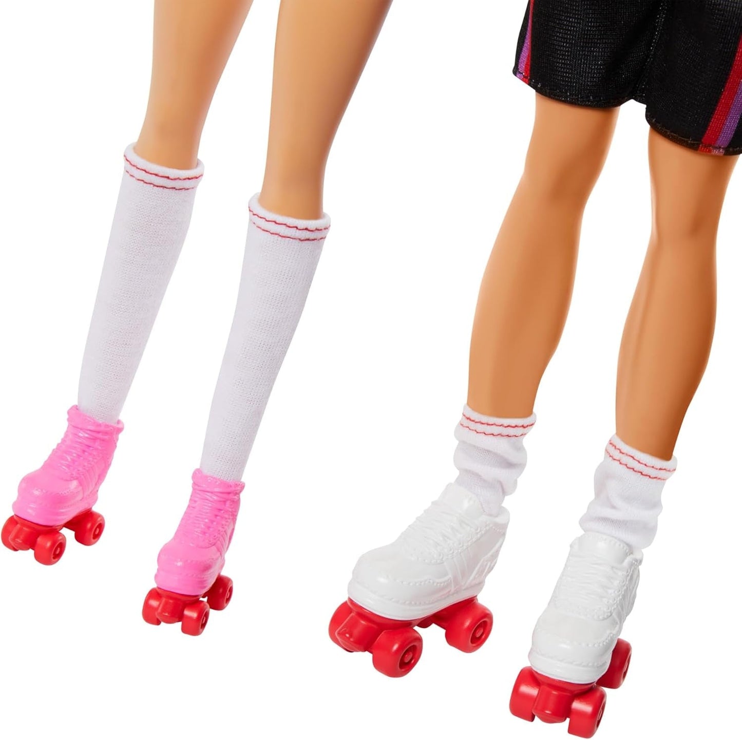 Barbie Fashionistas Set med 2 modedockor och 6 tillbehör, Barbie och Ken modedockor på rullar, 65-årsjubileumsfigurer, HXK90 Naty Shop Dolls
