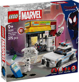 LEGO Marvel Spider-Verse: Miles Morales vs. Spot - Superhjältelekset med leksaksbil - 4 minifigurer och minimarknad - Present till pojkar och flickor i åldern 9+ 76311 Byggset Besuche den LEGO-Store