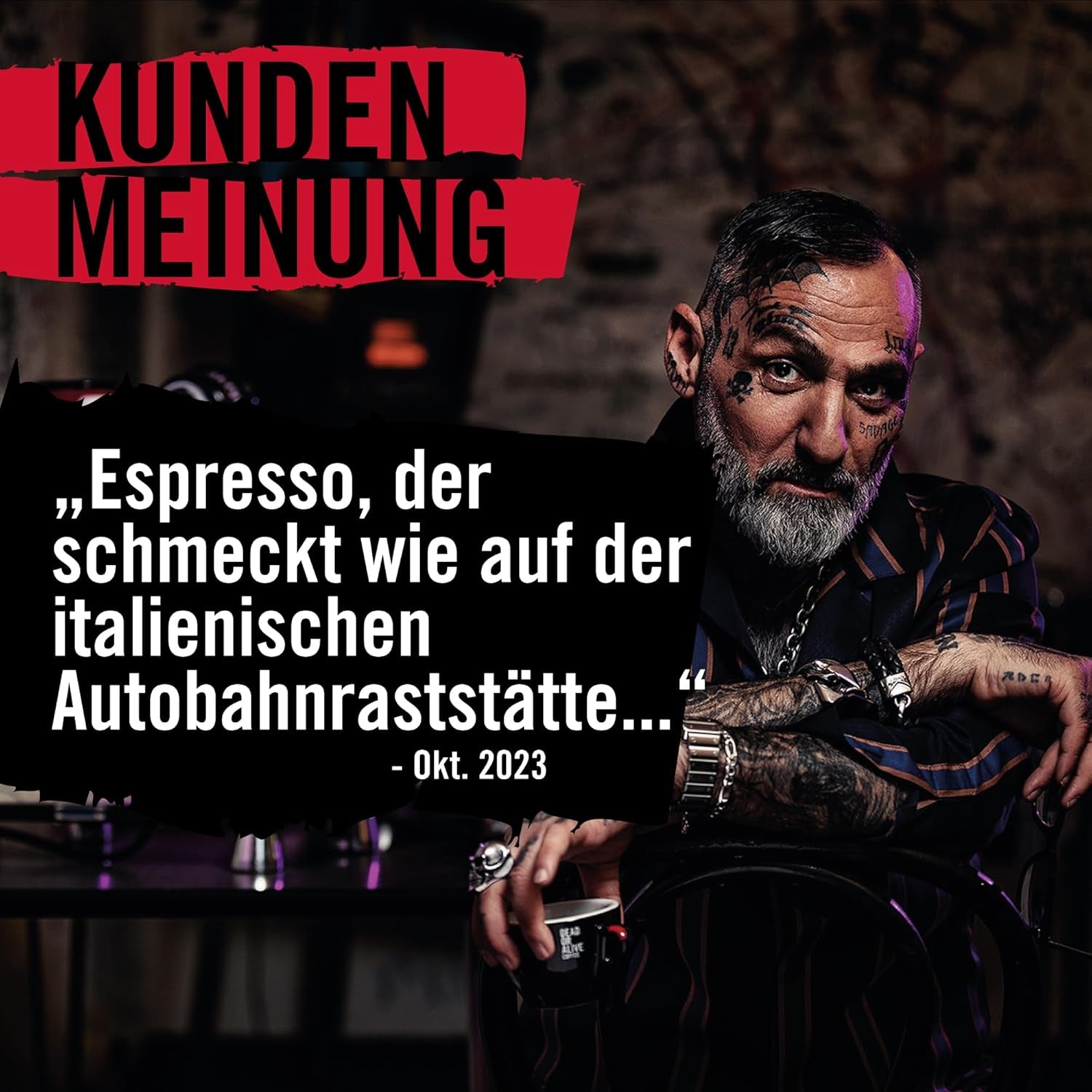 DEAD OR ALIVE Espresso No3 - Starke Espressobohnen 1kg - 100% Robusta - Kaffeebohnen für Kaffeevollautomat und Espressomaschine - Ganze Bohnen mit viel Koffein aus Italien - Kaffebönor