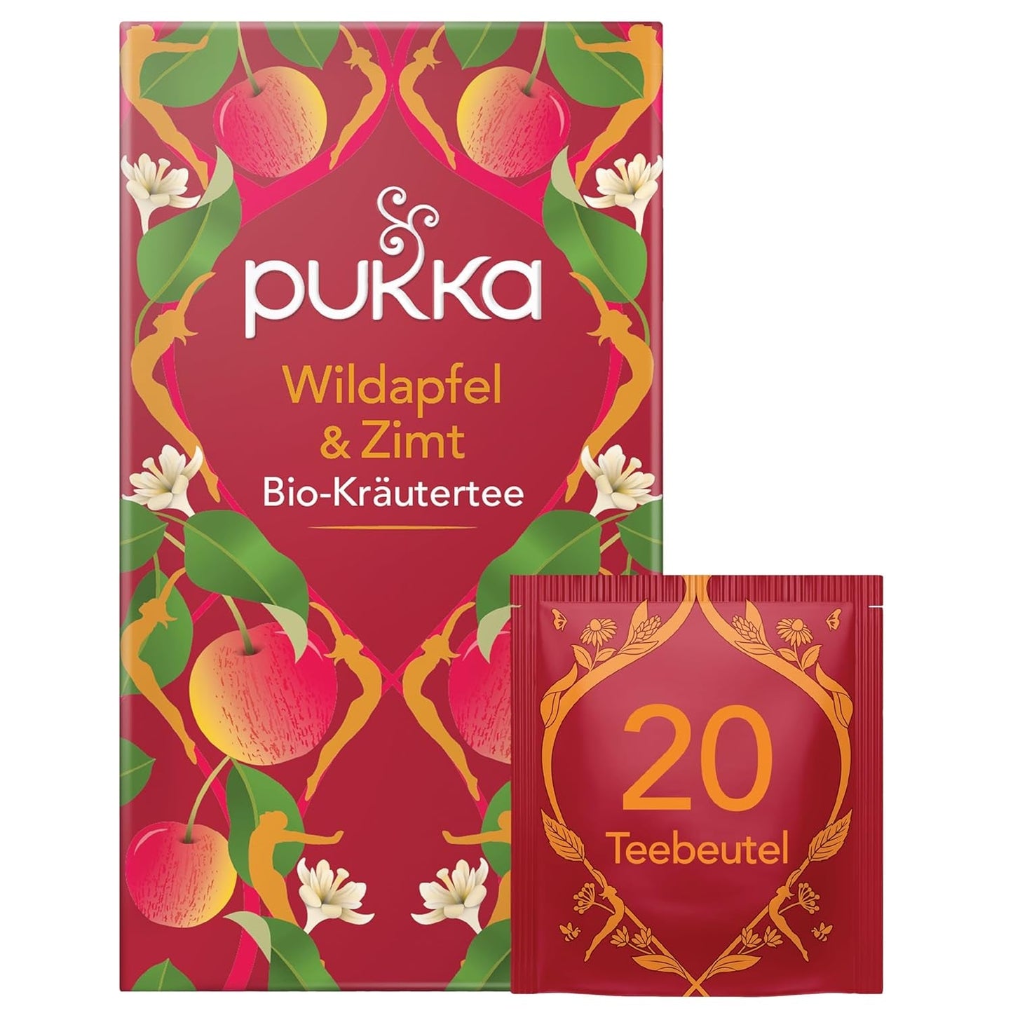 Pukka | Blandning av ekologiska smaksatta teer "Vanilla Chai" | Kanel, ingefära och vanilj | Te för en njutning med naturlig sötma | Förpackning om 1 | 20 tepåsar