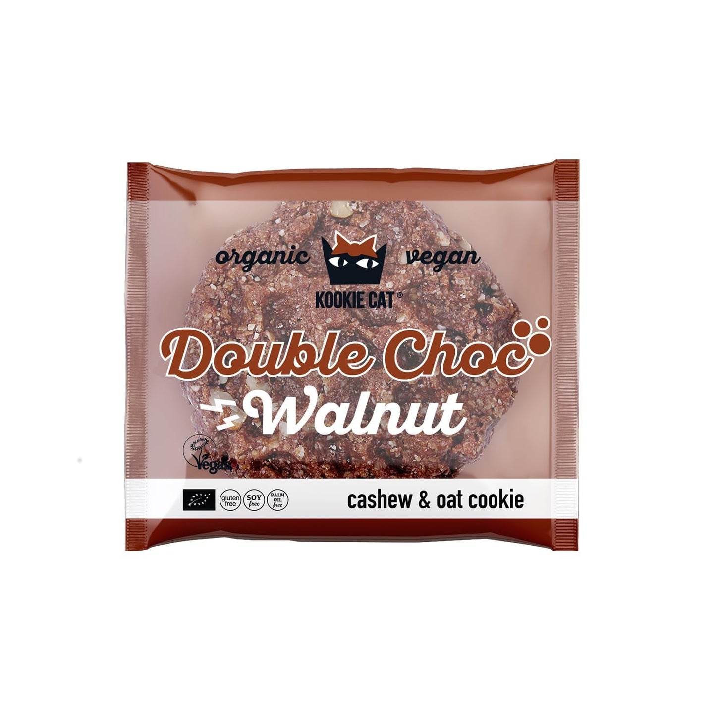 Dubbelnötchoklad - Vegansk, glutenfri, sojafri, ekologiska cashew- och havrekakor - 12 x 50 g multipack (förpackning med 2)