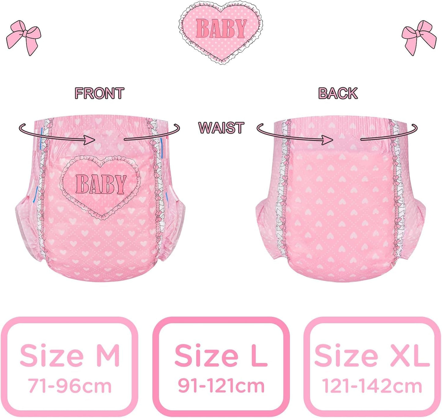 Vuxentryckta blöjor 5500-5800ml 2-pack - Blushing Baby (M)