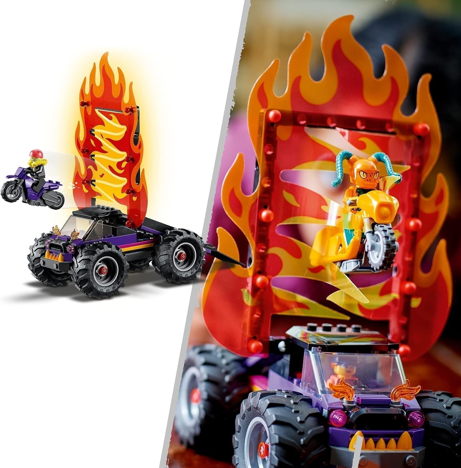 LEGO 60339 City Stuntz Stuntz Show Double Looping Set, inkl. ramp, monstertruck, 2X motorcykel och 7 minifigurer, leksak för barn över 7 år Byggset Besuche den LEGO-Store