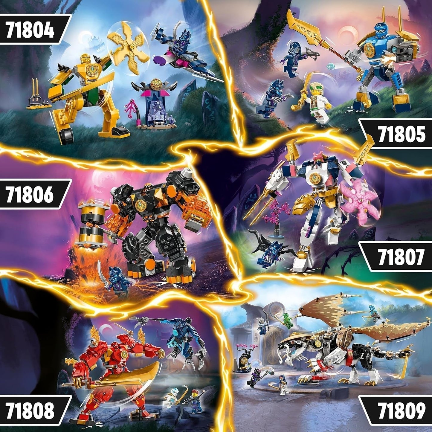 LEGO NINJAGO Arins Battle Mech, Ninja leksak för barn från 4+ Med figurer Inkl. Arin med mini katana, actionfigurer och mekaniker, liten present till pojkar och flickor 71804 Byggset Besuche den LEGO-Store