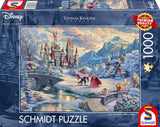 Schmidt Spiele 59671 Thomas Kinkade Disney Skönheten och odjuret Magisk vinterkväll 1000-bitars pussel Naty Shop Singel