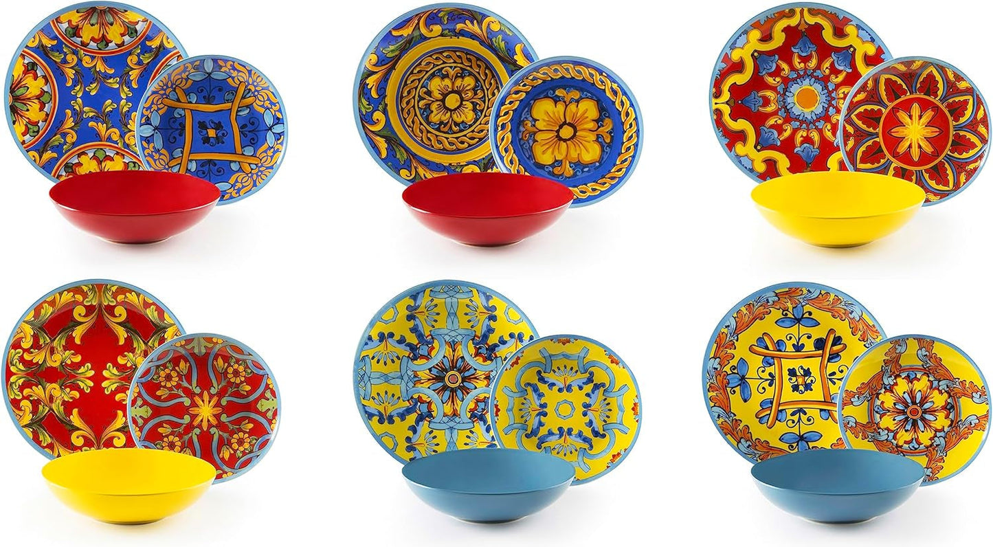 Excelsa Trinacria Teller-Set, 18-teilig, Porzellan och Keramik