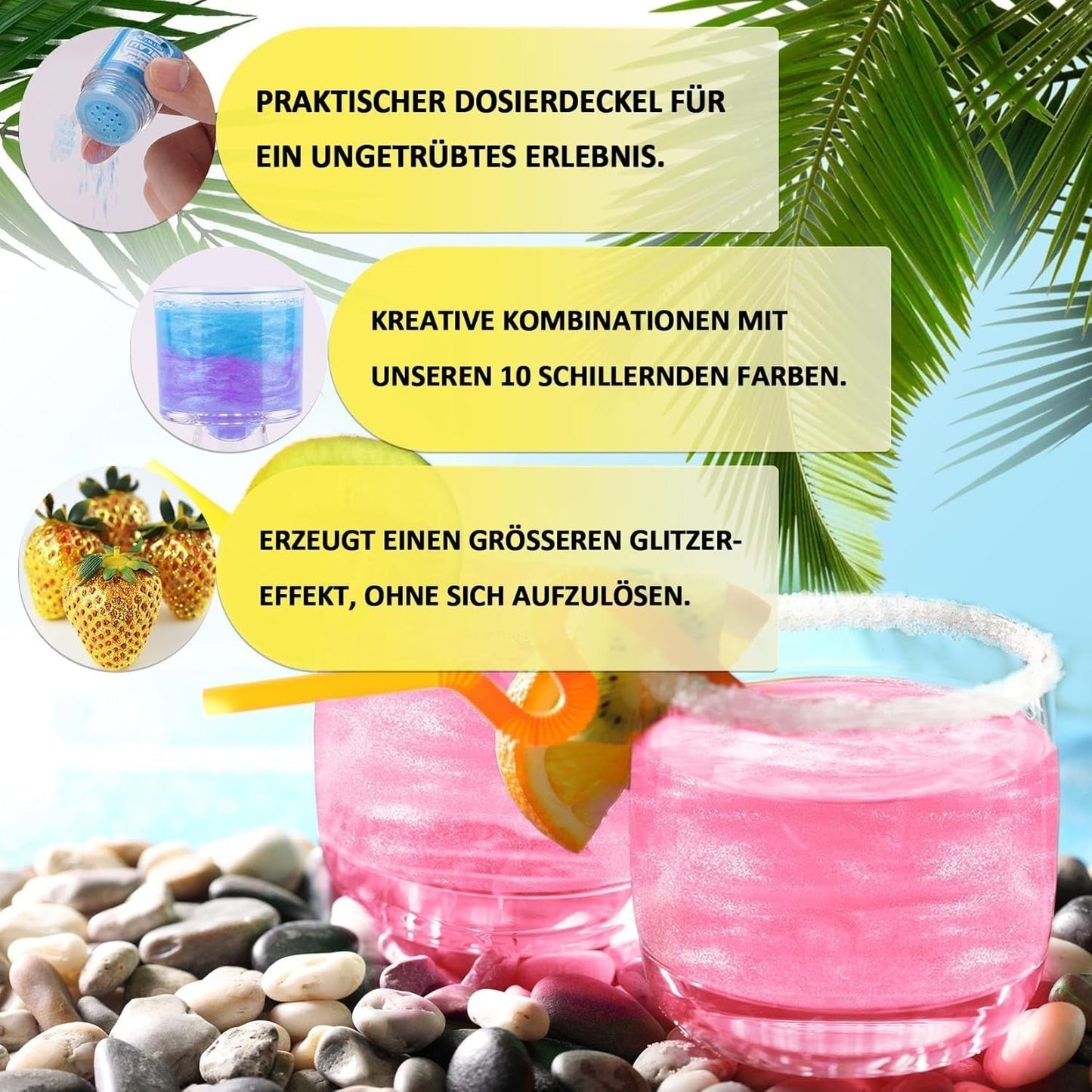 Kicofood, ätbart glitter, 5 gram, olika färger Glitter Naty Shop