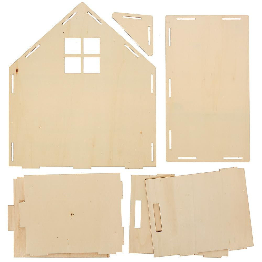 Baker Ross FN199 Dollhouse Kit - 1-pack, Kids Dollhouse Kit, Craft Kit Dollhouses Naty Shop