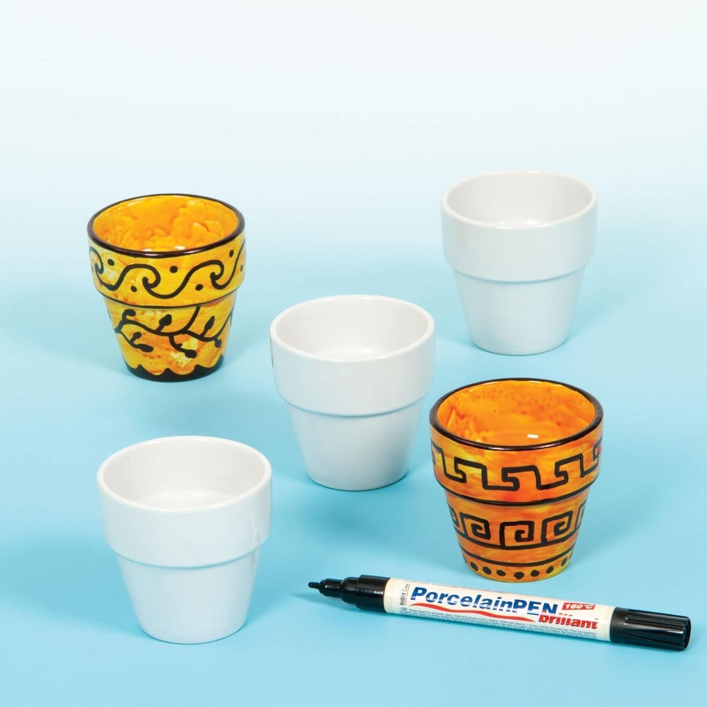 Baker Ross Mini Porslinskrukor (6 delar), Porslin