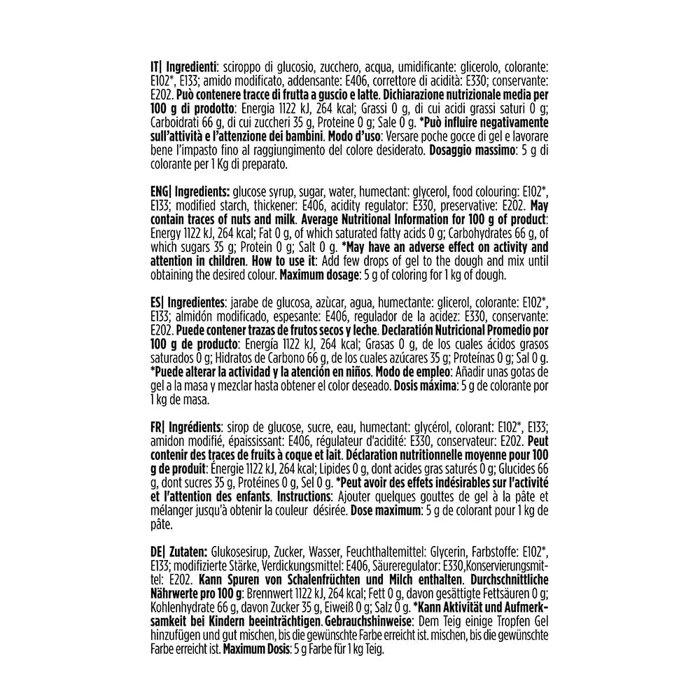 9600819 Gel matfärg, gel matfärg idealisk för beläggningar och dekorationer, skapar intensiva och ljusa färger, tillverkad i Italien, 28 gram, bladgrön färg.
